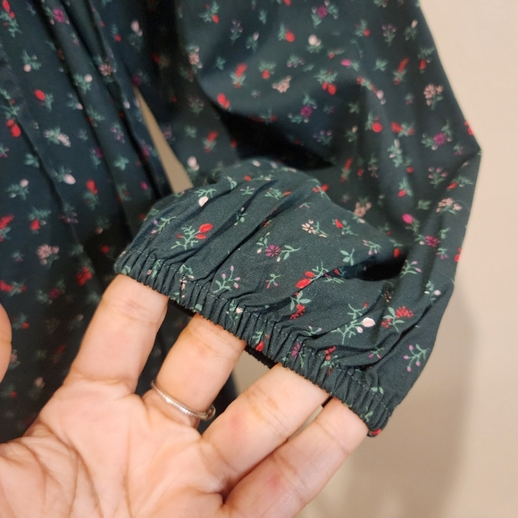 Old Navy Floral Green Wrap Long Sleeves Dress NWT - Picture 7 of 14